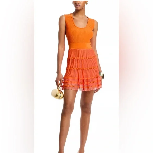 Milly  coral Sleeveless Knit Dress/ The size is medium but may fit size small. - Picture 3 of 14